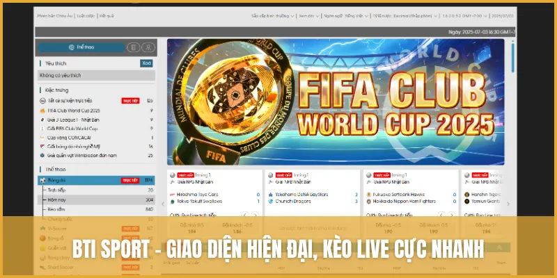 BTi Sport - Giao diện hiện đại, kèo live cực nhanh